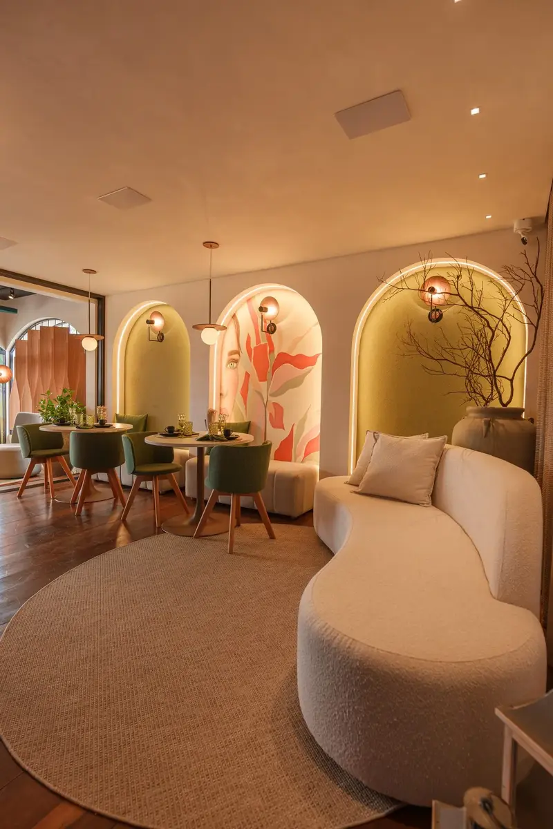 Ambiente da Casa DifedeCor 2025 com nichos em arco